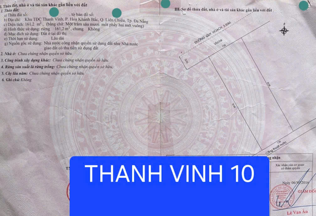 🔴BÁN ĐẤT THỔ CƯ 162M2, THANH VINH 10, HOÀ KHÁNH BẮC, ĐÀ NẴNG - Ảnh chính